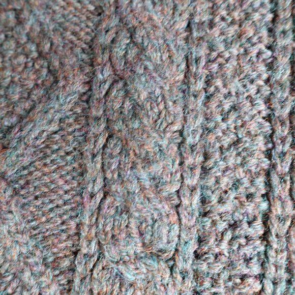 Donegal Sweater 2XL Brown Turtleneck Wool Chunky Fisherman Cable Heavyweight - Picture 4 of 10